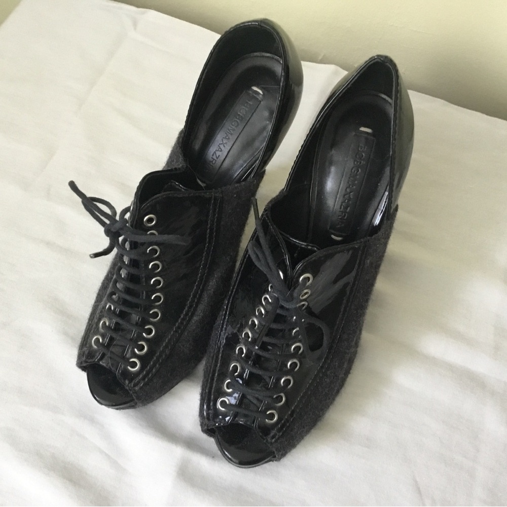 BCBGMaxAzria Black Peep Toe Heels